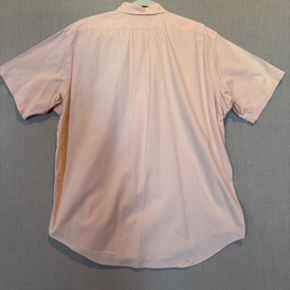 Ralph Lauren Classic Fit Short Sleeve Button Down XL Peach Shirt Blue Pony Logo - Picture 9 of 9
